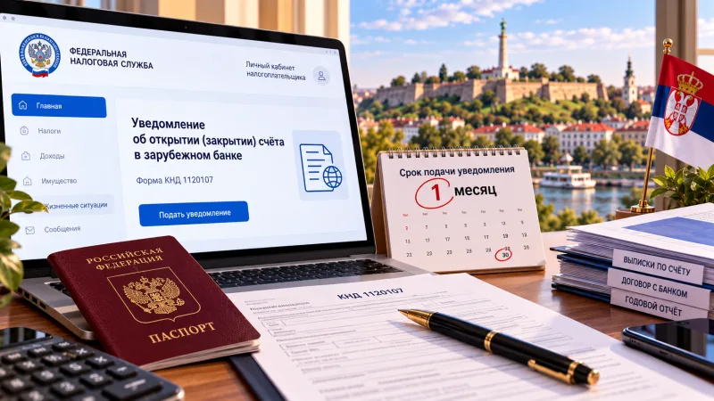 A Serbian bank account and the Russian tax office: notification and reporting